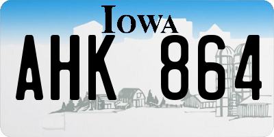 IA license plate AHK864