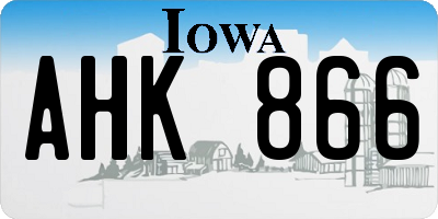 IA license plate AHK866