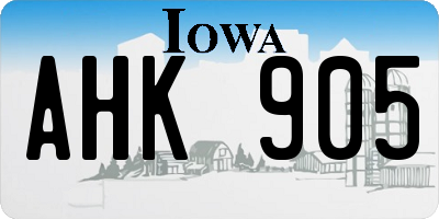 IA license plate AHK905
