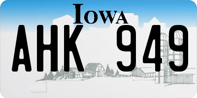 IA license plate AHK949