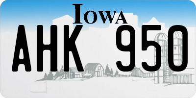 IA license plate AHK950