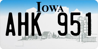 IA license plate AHK951