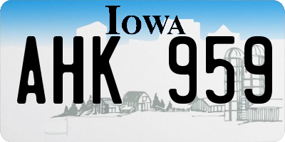 IA license plate AHK959