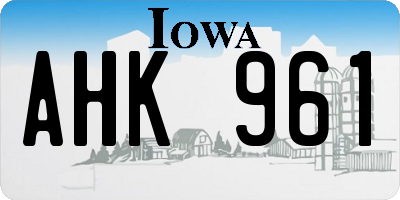 IA license plate AHK961
