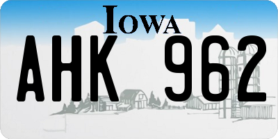 IA license plate AHK962