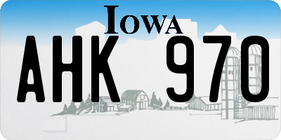 IA license plate AHK970