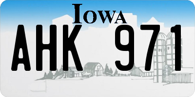 IA license plate AHK971