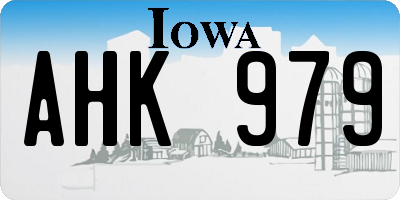 IA license plate AHK979