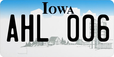 IA license plate AHL006