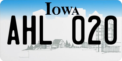 IA license plate AHL020