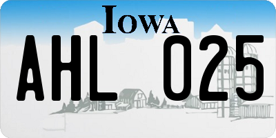 IA license plate AHL025