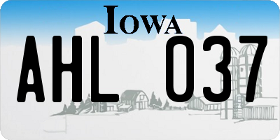 IA license plate AHL037