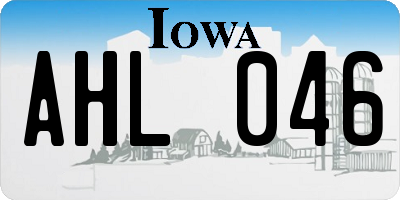 IA license plate AHL046