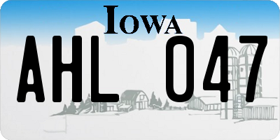 IA license plate AHL047