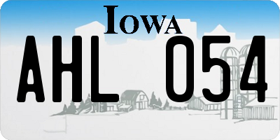 IA license plate AHL054
