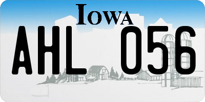 IA license plate AHL056