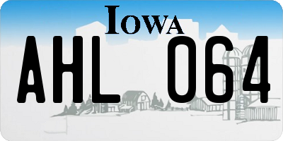 IA license plate AHL064