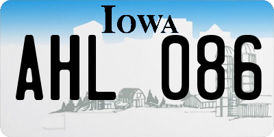 IA license plate AHL086