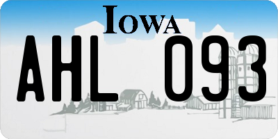 IA license plate AHL093