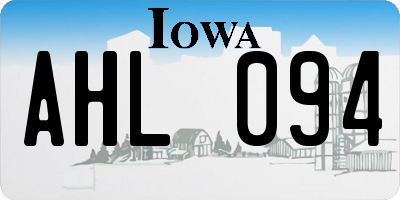 IA license plate AHL094