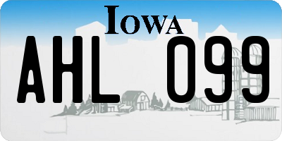 IA license plate AHL099