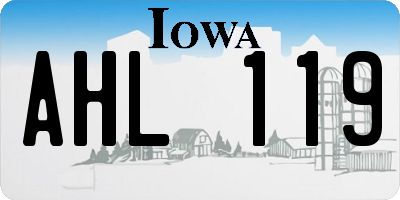 IA license plate AHL119
