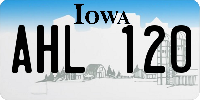 IA license plate AHL120
