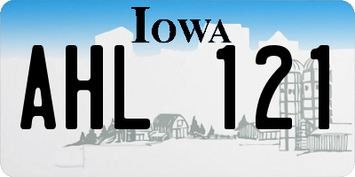 IA license plate AHL121