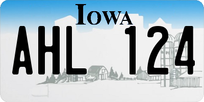 IA license plate AHL124
