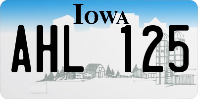 IA license plate AHL125