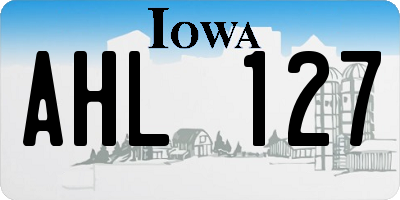 IA license plate AHL127