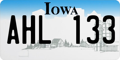 IA license plate AHL133
