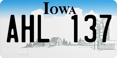 IA license plate AHL137
