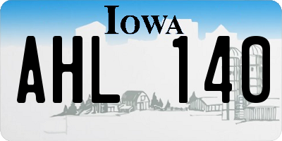 IA license plate AHL140