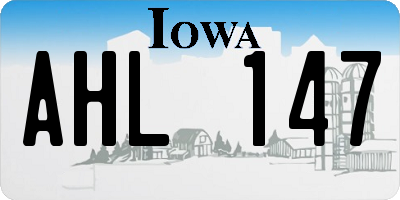 IA license plate AHL147