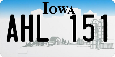 IA license plate AHL151