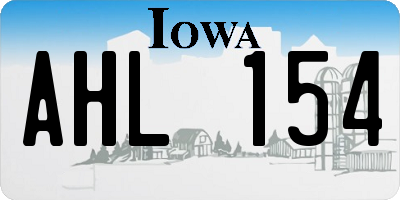 IA license plate AHL154
