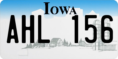 IA license plate AHL156