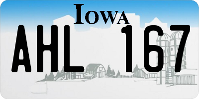 IA license plate AHL167
