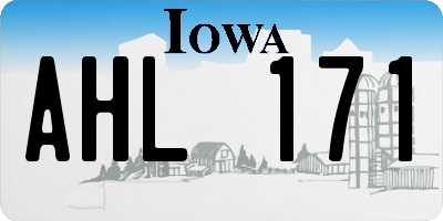 IA license plate AHL171