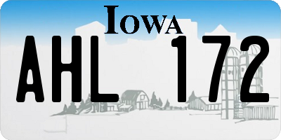 IA license plate AHL172