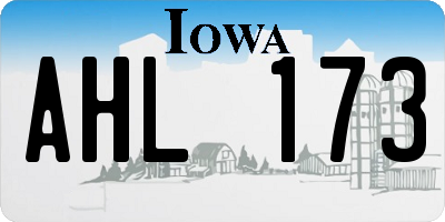 IA license plate AHL173