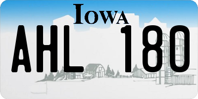IA license plate AHL180
