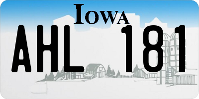 IA license plate AHL181