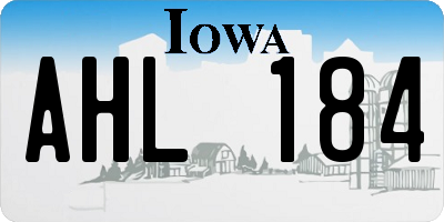 IA license plate AHL184