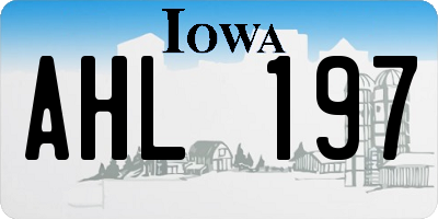 IA license plate AHL197