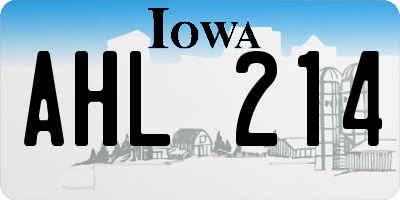 IA license plate AHL214