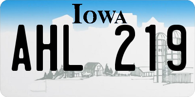 IA license plate AHL219
