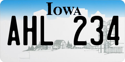 IA license plate AHL234
