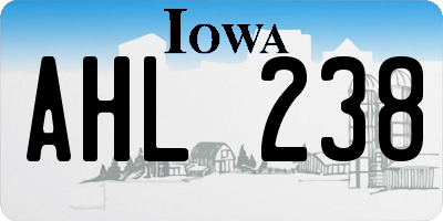 IA license plate AHL238